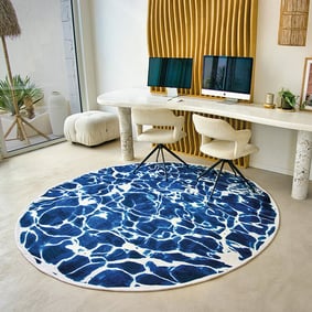 Rond abstract vloerkleed - Swim Surf 9351