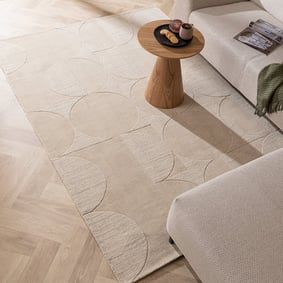 Wollen vloerkleed - Giselle Circles Creme