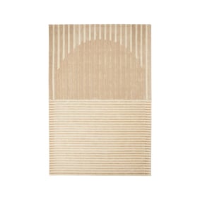 Modern wollen vloerkleed - Fano Beige - sfeer