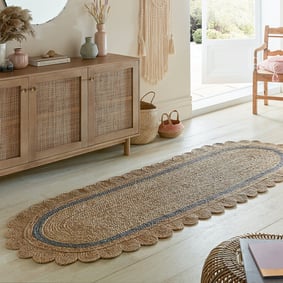 Jute loper - Grazo  Naturel/Grijs 