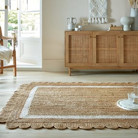Jute vloerkleed - Grazo Naturel/Wit