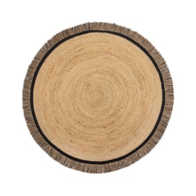 Rond jute vloerkleed - Kahano Naturel/Zwart - sfeer