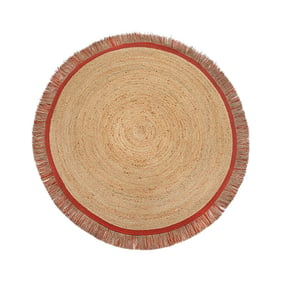 Rond jute vloerkleed - Kahano Naturel/Terracotta  - product