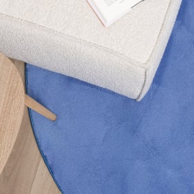 Rond wasbaar vloerkleed - Vivid Blauw  - product