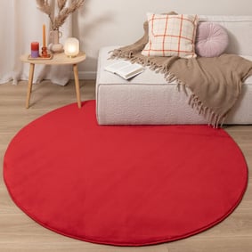 Rond wasbaar vloerkleed - Vivid Rood  - product