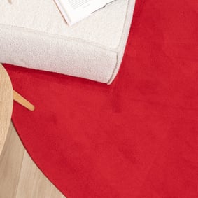 Rond wasbaar vloerkleed - Vivid Rood  - product