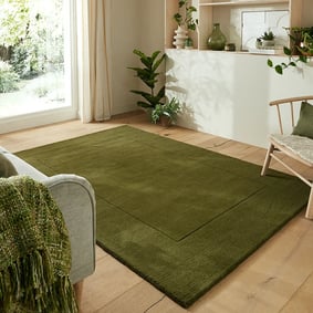 Effen vloerkleed - Tuscano Olijfgroen