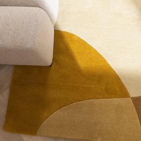 Wollen abstract vloerkleed - Clarice Okergeel  - product