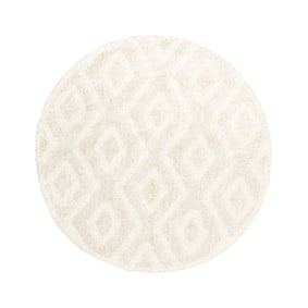 Rond Scandinavisch vloerkleed - Lova Diamond Creme - sfeer