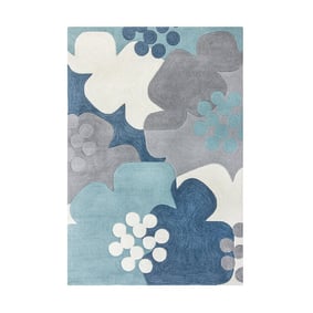 Bloemen vloerkleed - Zeso Floral Blauw/Grijs - product