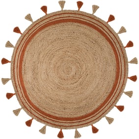 Rond jute vloerkleed - Lunaro Naturel/Terracotta - product