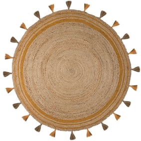 Rond jute vloerkleed - Lunaro Naturel/Okergeel - product