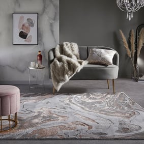 Marmer vloerkleed - Erio Marbled Grijs/Roze