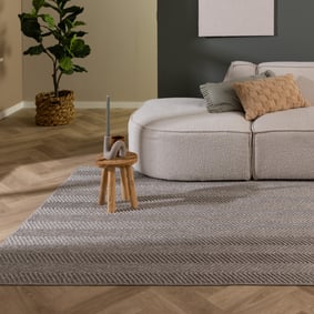 Duurzaam vloerkleed - Lorre Lines Grijs/Antraciet