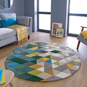 Rond Modern vloerkleed - Illo Prism Multicolor