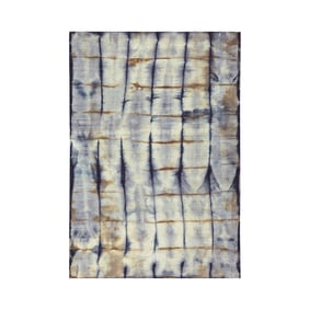 Wollen vloerkleed - Tiphaine Blauw/Okergeel