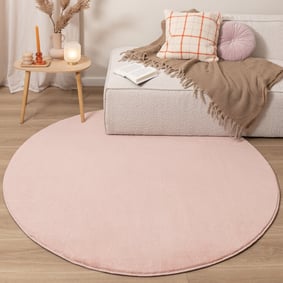 Rond wasbaar vloerkleed - Vivid Roze  - product