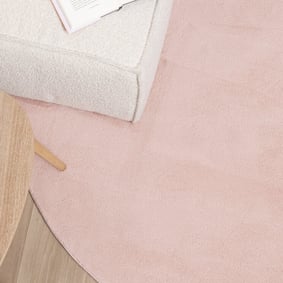 Rond wasbaar vloerkleed - Vivid Roze  - product