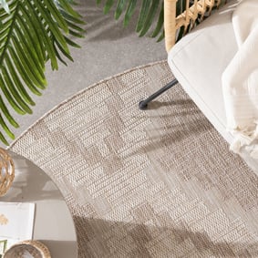 Rond jute buitenkleed - Atlas Diamond Bruin/Creme  - product
