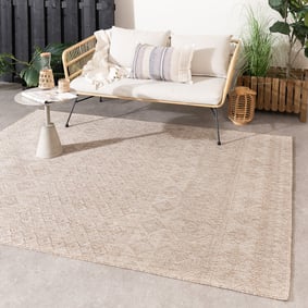 Jute buitenkleed - Atlas Geo Bruin/Creme 