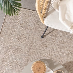 Jute buitenkleed - Atlas Geo Bruin/Creme  - product