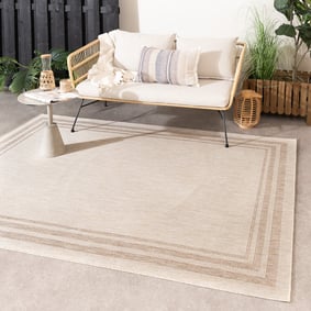 Jute buitenkleed - Atlas Edge Creme/Bruin 