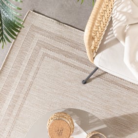 Jute buitenkleed - Atlas Edge Creme/Bruin  - product