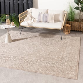 Jute buitenkleed - Atlas Aztec Bruin/Creme