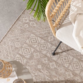 Jute buitenkleed - Atlas Aztec Bruin/Creme  - product