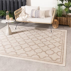 Jute buitenkleed - Atlas Vector Creme/Bruin