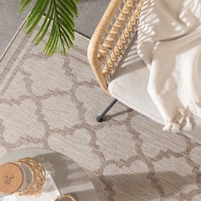 Jute buitenkleed - Atlas Vector Creme/Bruin - product