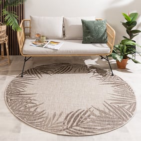 Rond buiten vloerkleed - Tiga Edge Taupe 