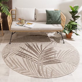 Rond buiten vloerkleed - Tiga Palm Taupe 