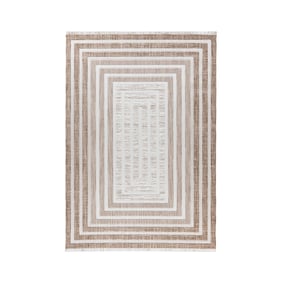 Modern vloerkleed - Sari Borders 125 Bruin/Beige  - product