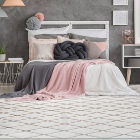 Geometrisch vloerkleed - Vica Lines 225 Wit/Taupe 