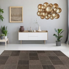 In- & Outdoor vloerkleed - Swash Tiles 400 Bruin/Grijs