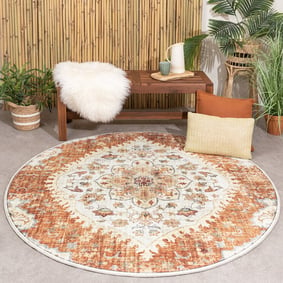 Rond vintage buitenkleed - Santo Mandala Terra