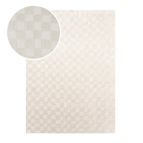 Japandi vloerkleed - Yori Checkerboard Creme - product