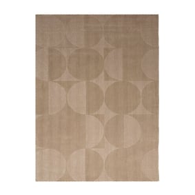 Wollen vloerkleed - Giselle Circles Beige - sfeer