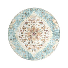 Rond vintage buitenkleed - Santo Mandala Lichtblauw - product