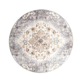 Rond vintage buitenkleed - Santo Mandala Blauw/Grijs - product