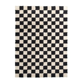 Retro vloerkleed - Gambit Zwart/Wit - sfeer