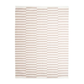 Katoenen vloerkleed - Dazzle Blocks Beige/Wit - product