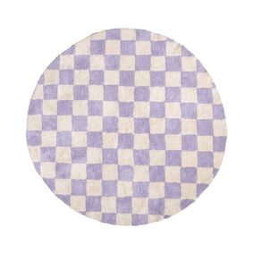 Rond retro vloerkleed - Gambit Lila/Wit - sfeer