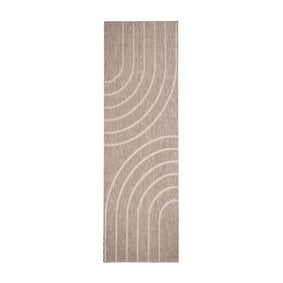In- & Outdoor loper - Sierra Curves Beige/Creme - sfeer