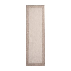In- & Outdoor loper - Sierra Border Creme/Beige - sfeer