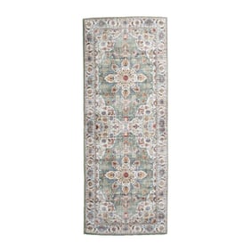 Wasbare loper - Domingo Mandala Olijfgroen - product