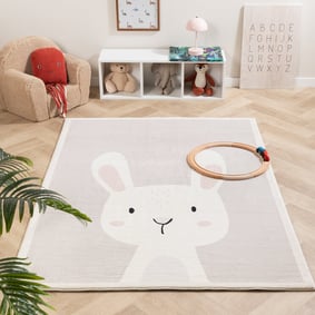 Wasbaar kindervloerkleed - Simba Bunny Wit