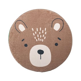 Rond wasbaar kindervloerkleed - Sammy Bear Bruin - product