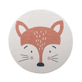 Rond wasbaar kindervloerkleed - Sammy Fox Oranje - sfeer
